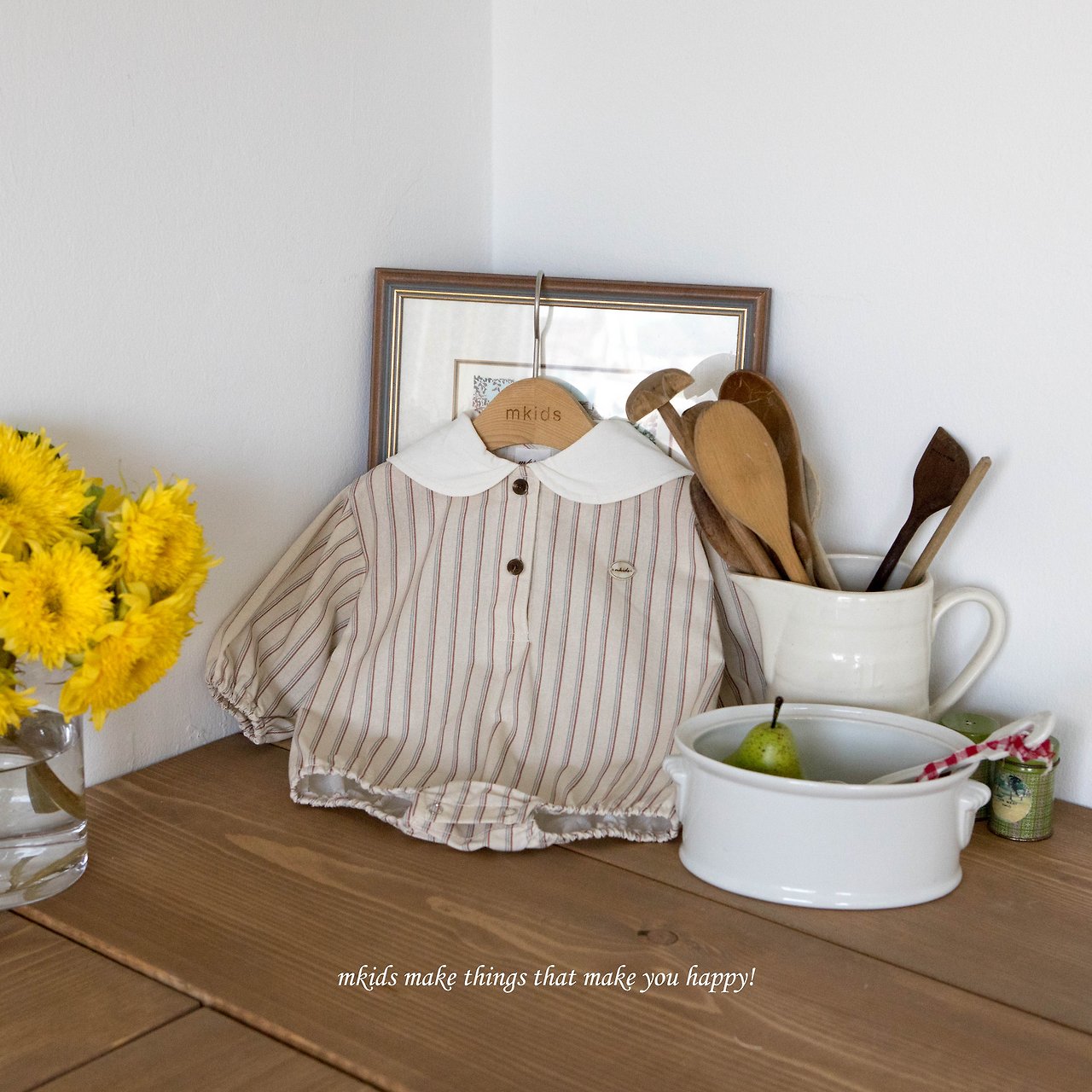 ［mkids］Almond collar rompers