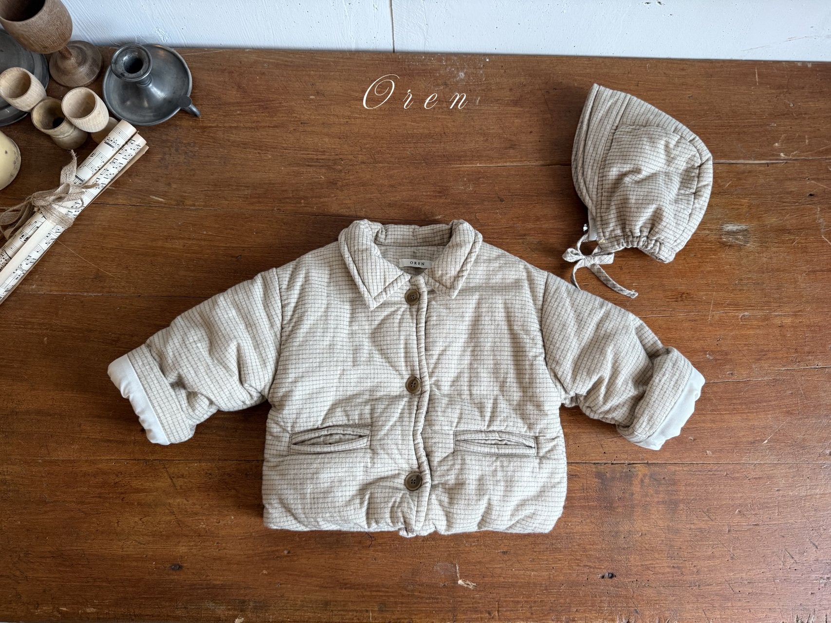 ［OREN］Baguette check padding jumper (3oz)