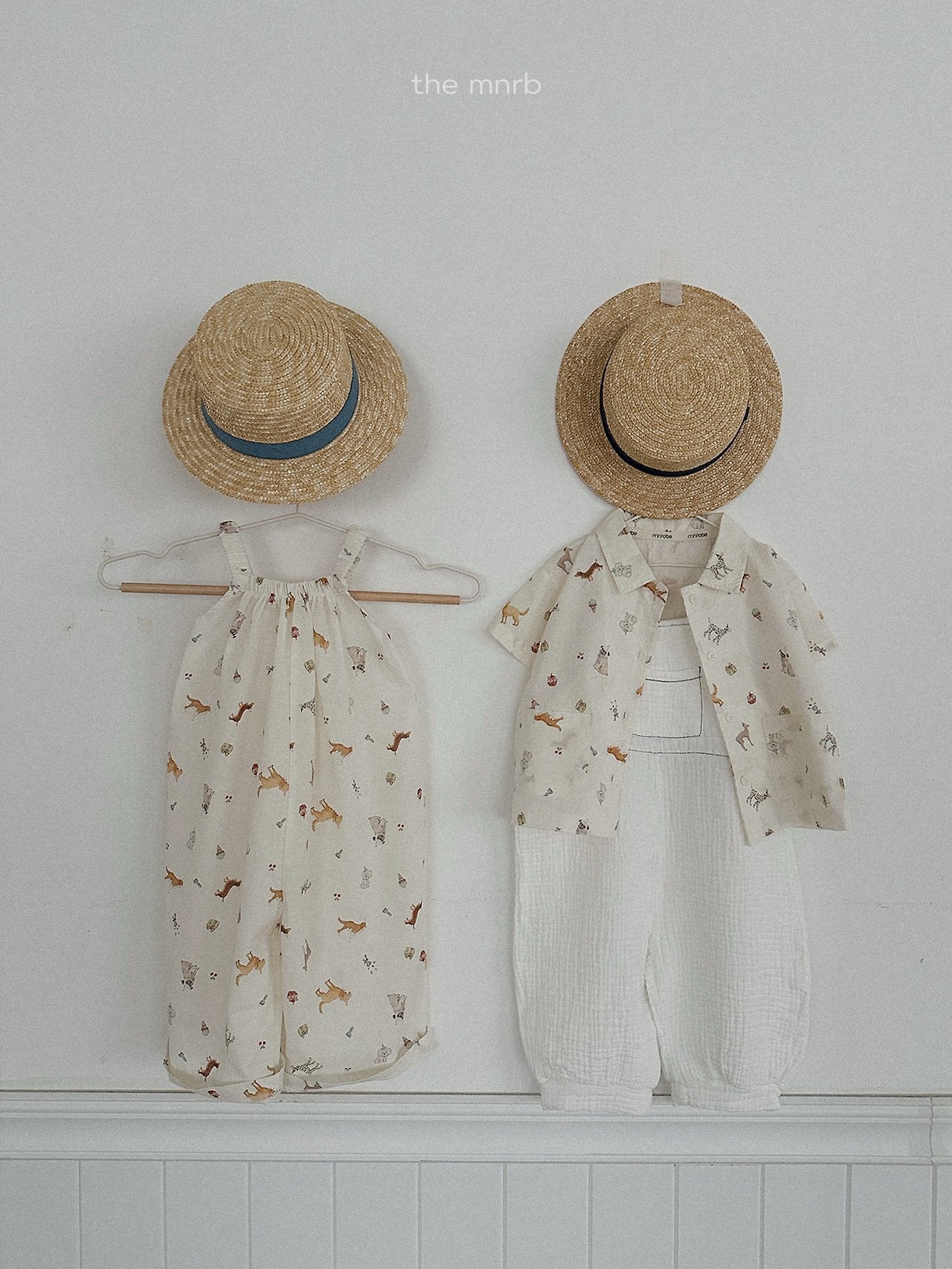 ［minirobe］Puppy pattern overalls