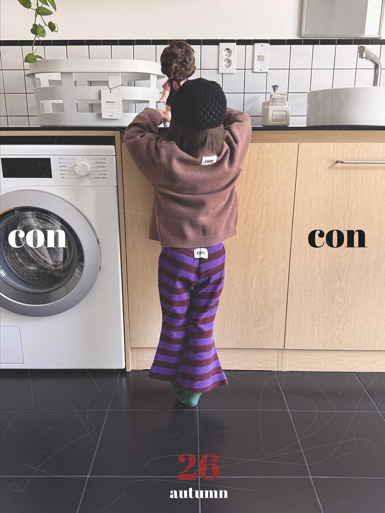 ［con］Choco stripe flare pants