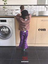 ［con］Choco stripe flare pants
