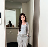 ［comma］Stripe lace camisole