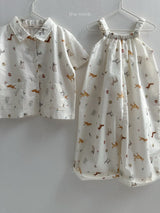 ［minirobe］Puppy pattern overalls