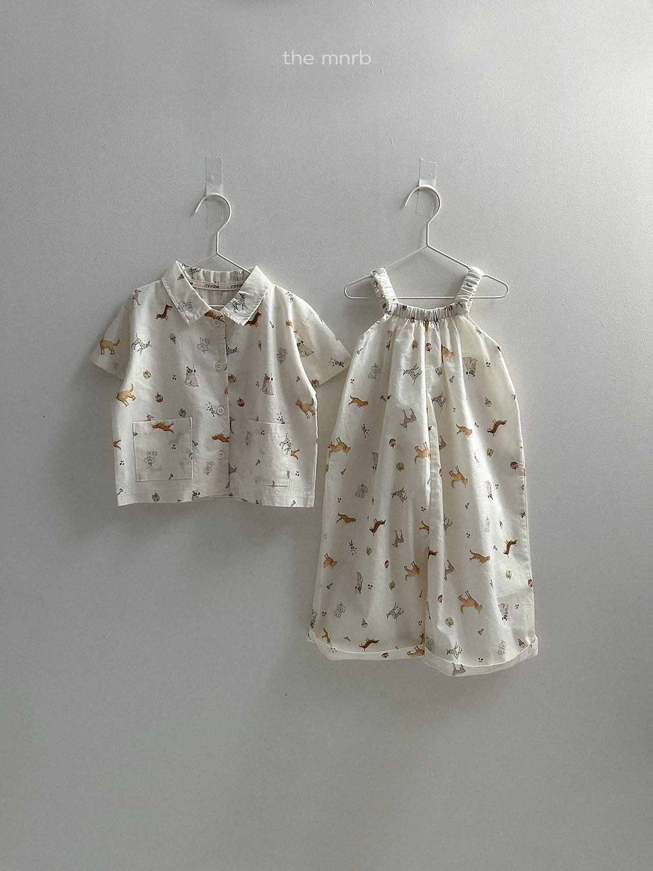 ［minirobe］Puppy pattern overalls