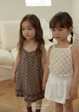 ［LINDO］Dot camisole frill one-piece