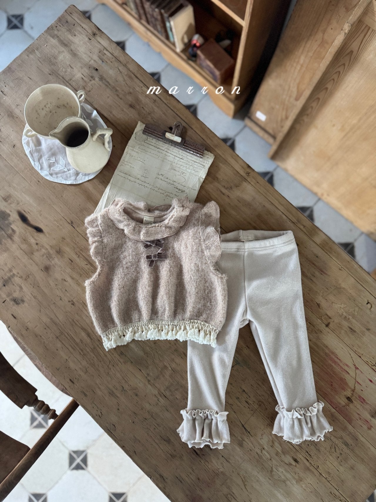 ［marron］Sweetie ribbon vest