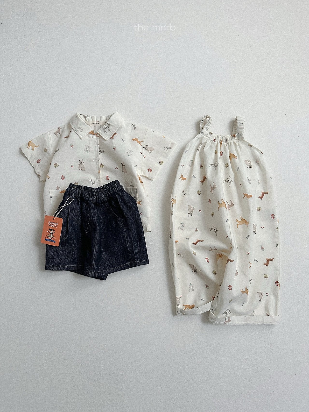［minirobe］Puppy pattern overalls