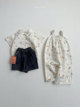 ［minirobe］Puppy pattern overalls