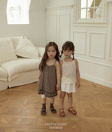 ［LINDO］Dot camisole frill one-piece