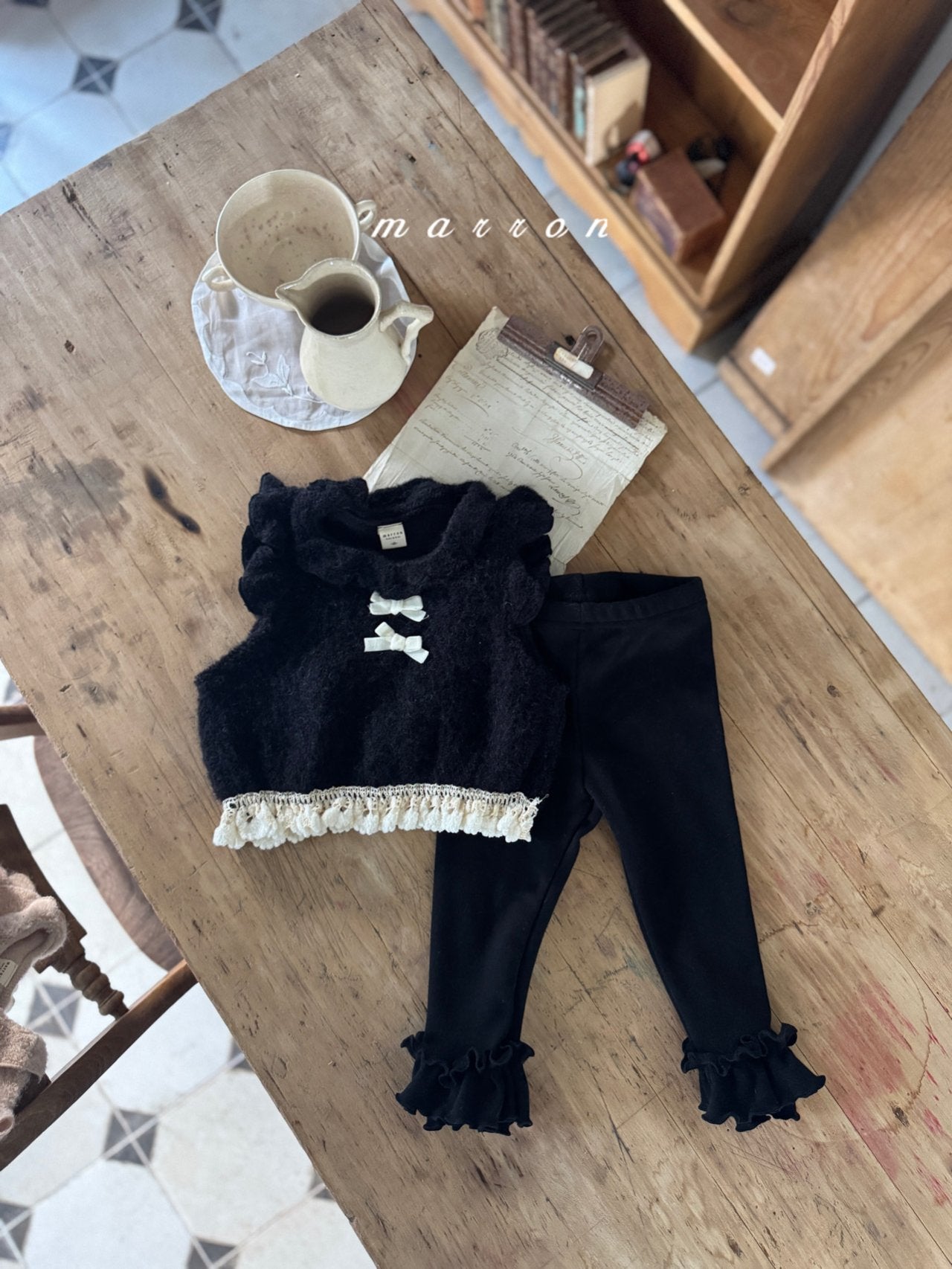 ［marron］Sweetie ribbon vest