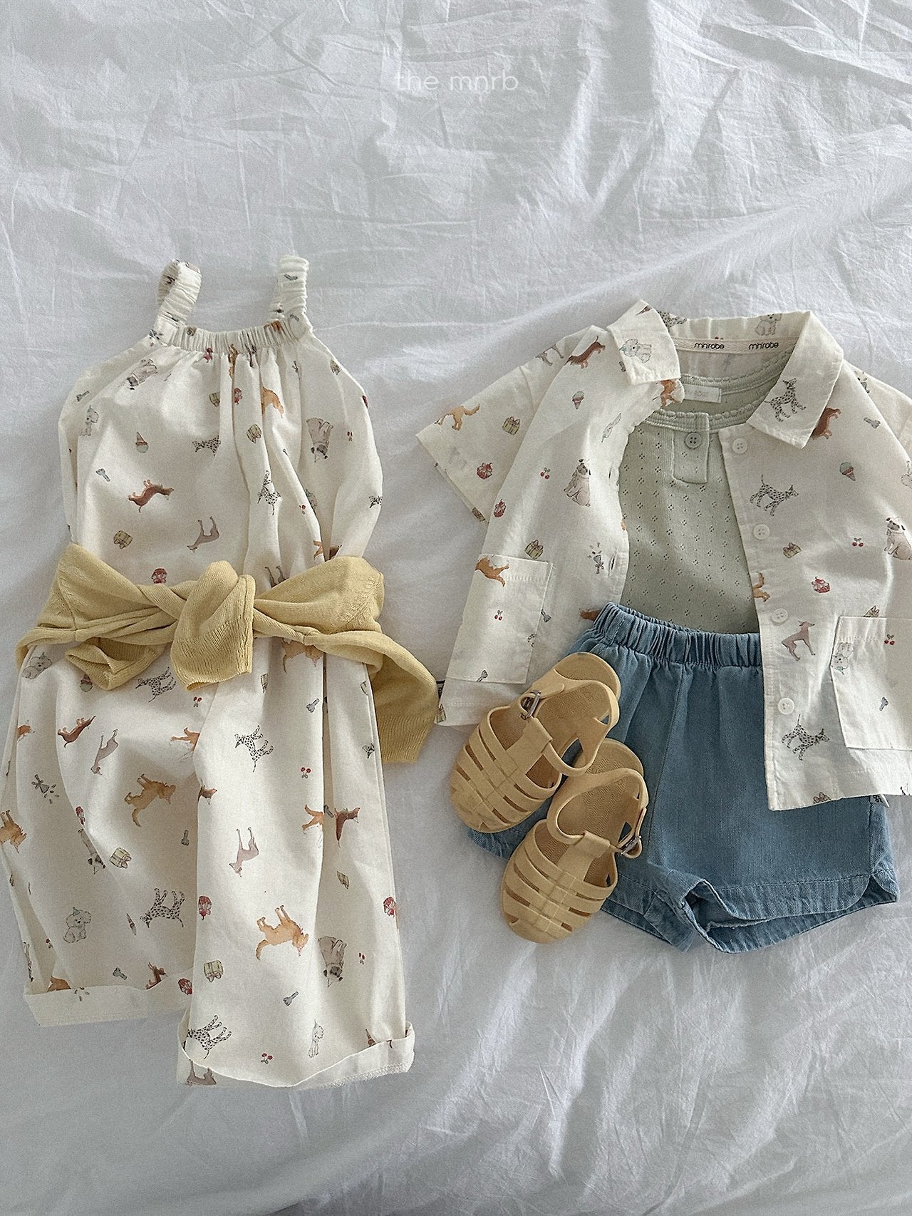 ［minirobe］Puppy pattern overalls