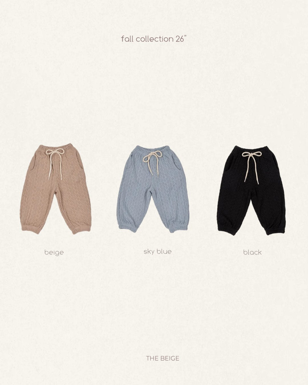 ［The beige］Knit Jogger Pants