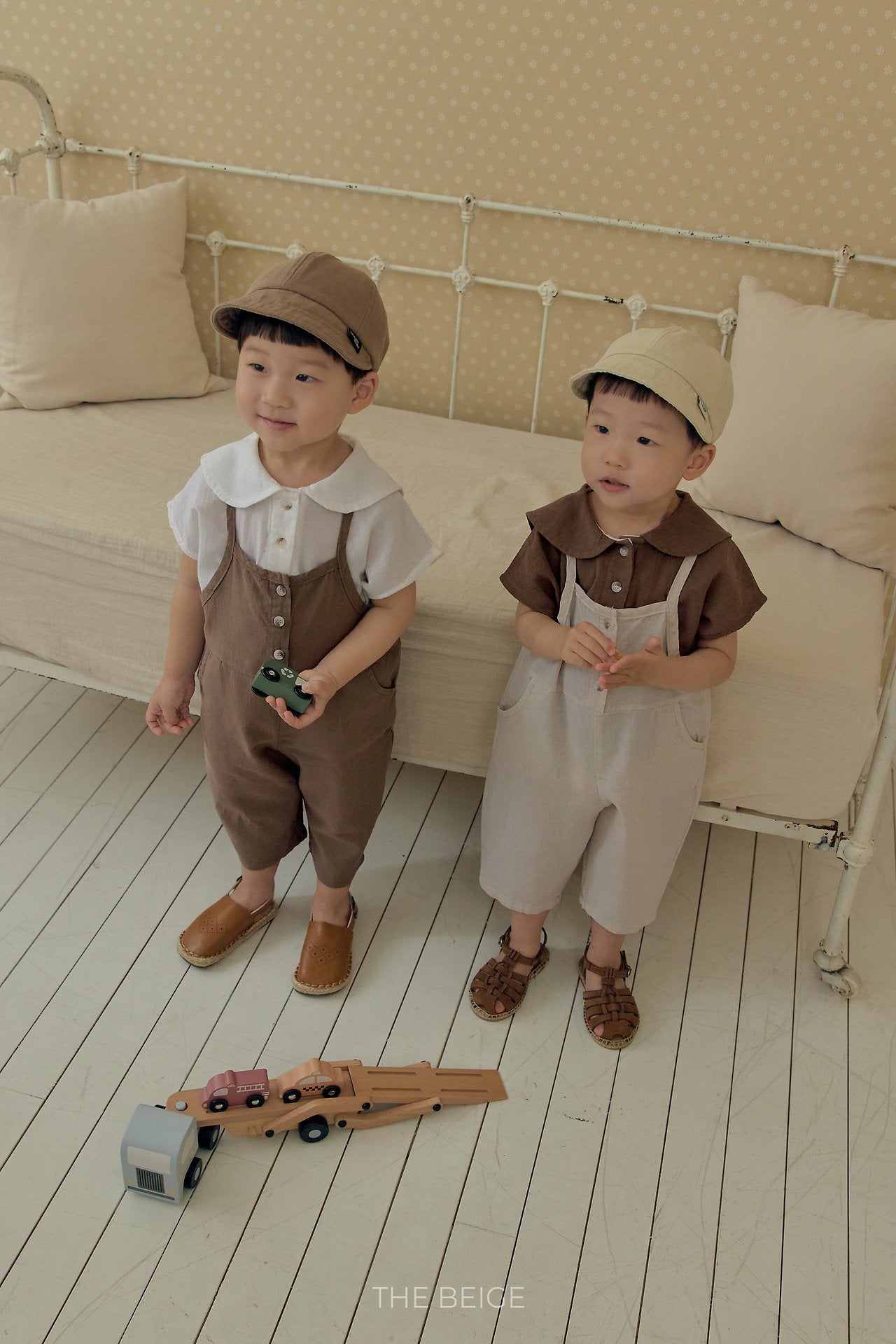 ［The beige］Binding overalls