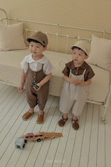 ［The beige］Binding overalls