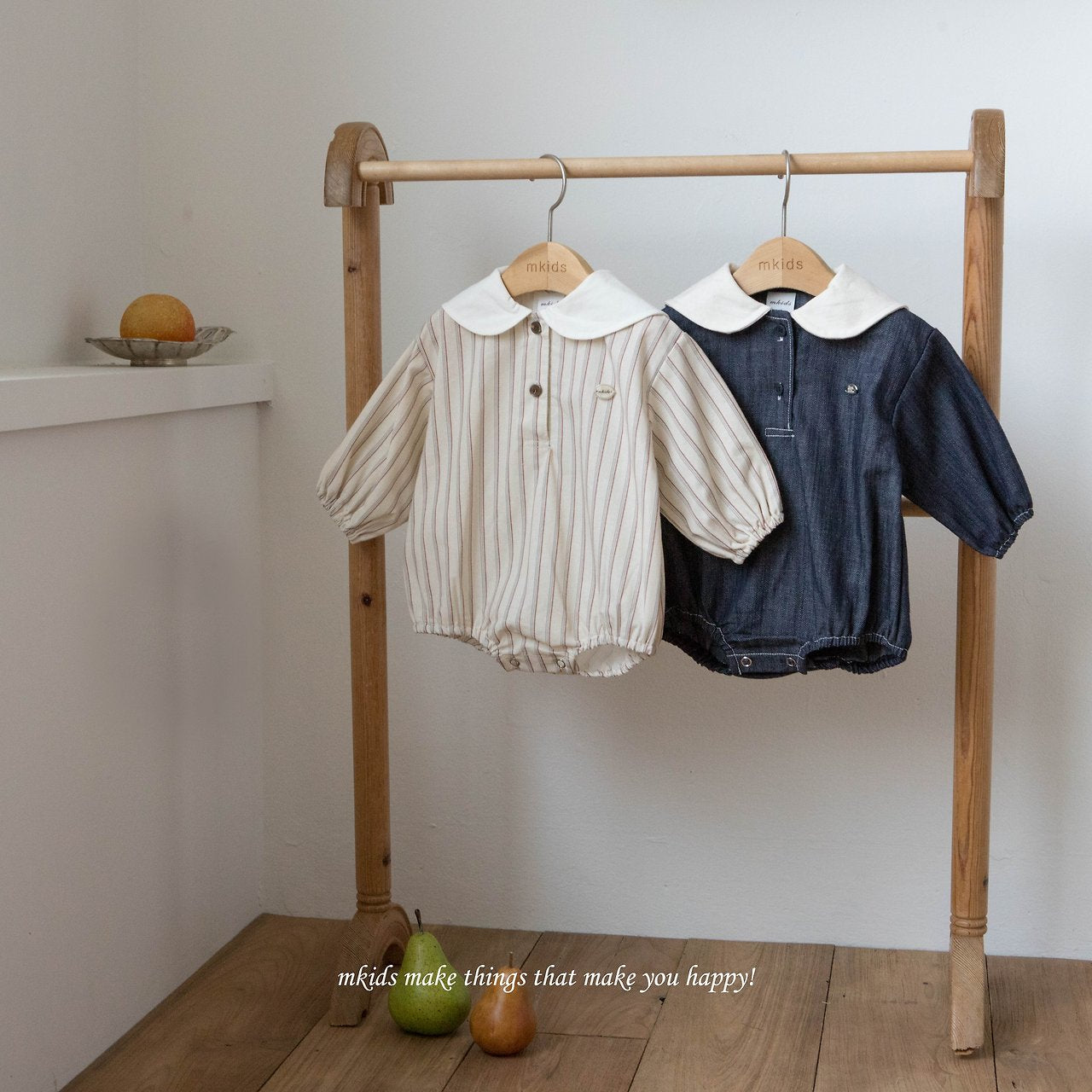 ［mkids］Almond collar rompers