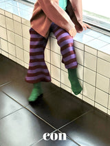［con］Choco stripe flare pants