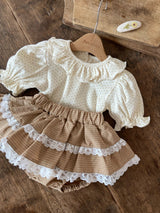 ［Anne shirley］Check lace bloomer skirt