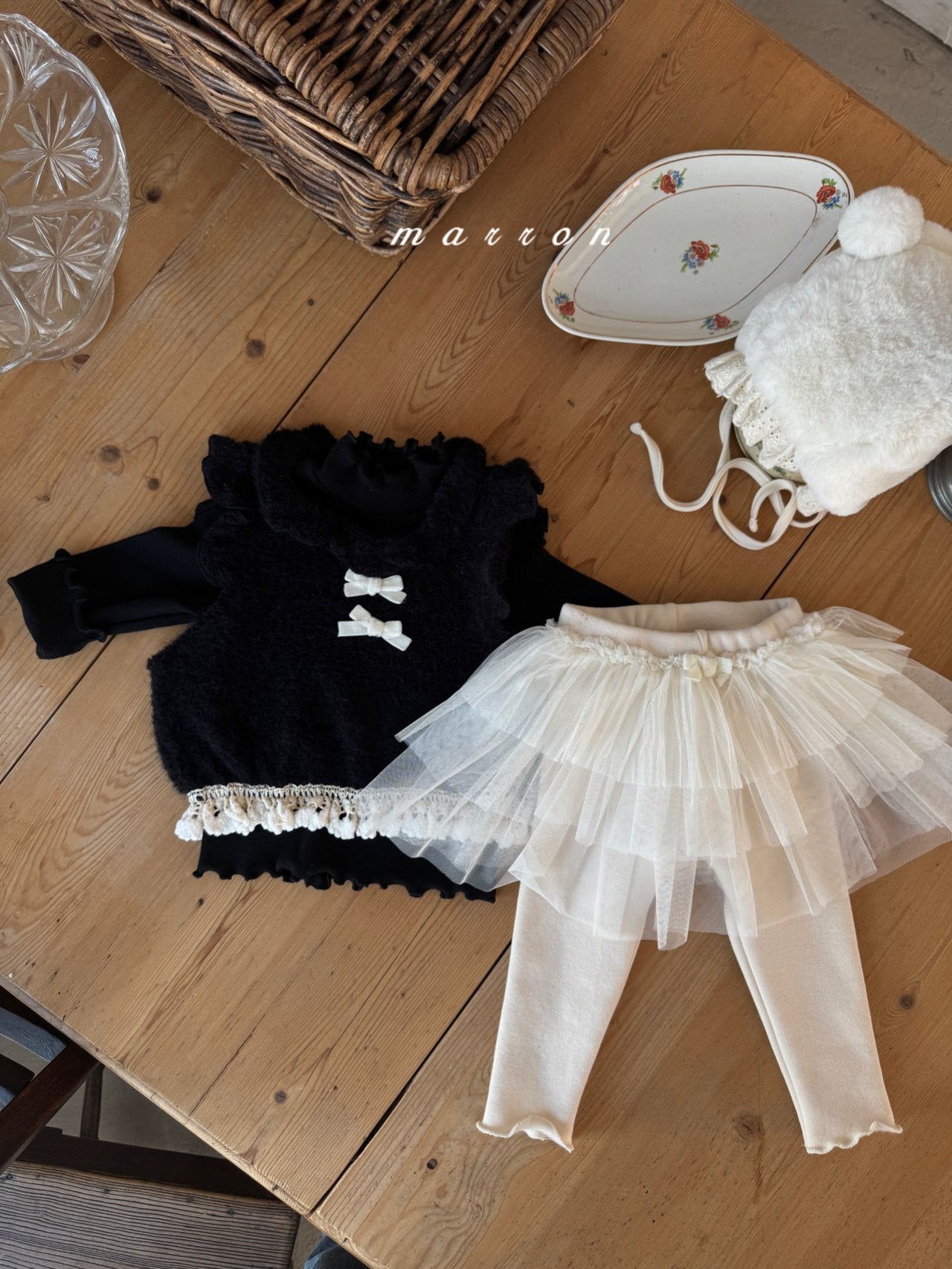 ［marron］Sweetie ribbon vest