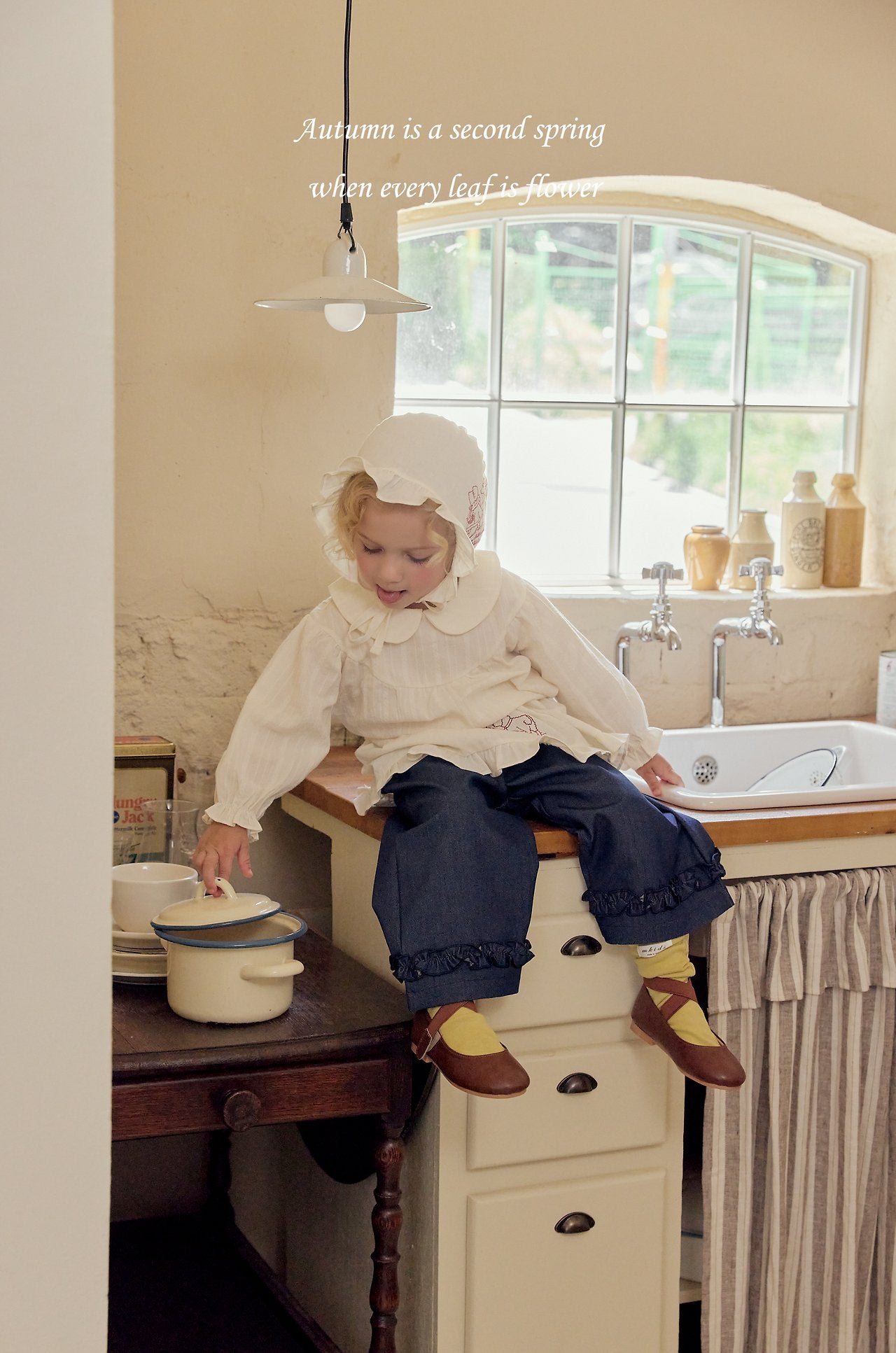 ［mkids］Jean frill pants