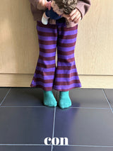 ［con］Choco stripe flare pants