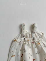 ［minirobe］Puppy pattern overalls