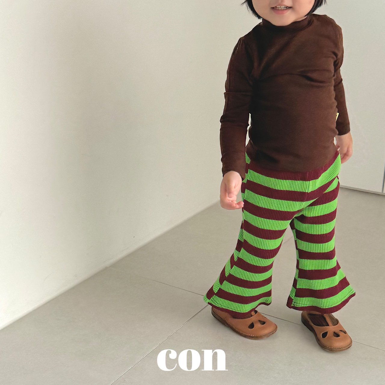 ［con］Choco stripe flare pants