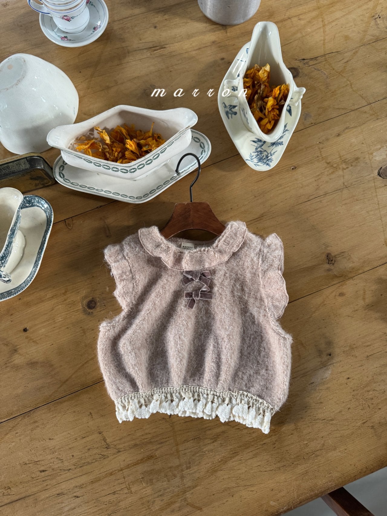 ［marron］Sweetie ribbon vest