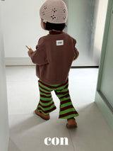［con］Choco stripe flare pants