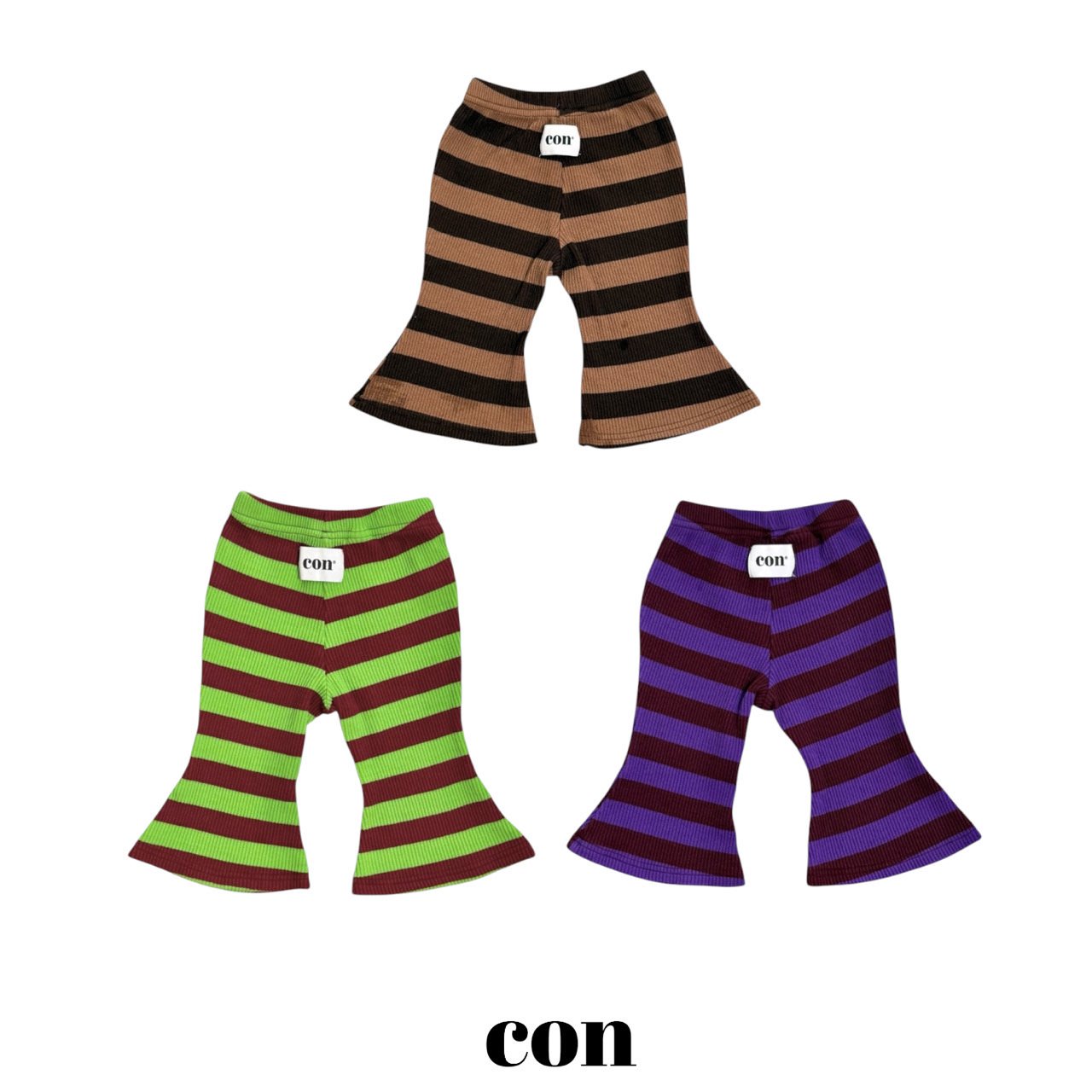 ［con］Choco stripe flare pants