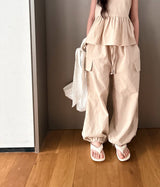 ［comma］Linen jogger pants