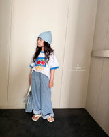 ［comma］Apple two tone tee