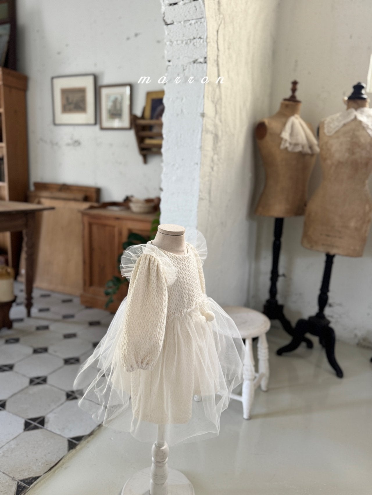 ［marron］Cherry shasha dress