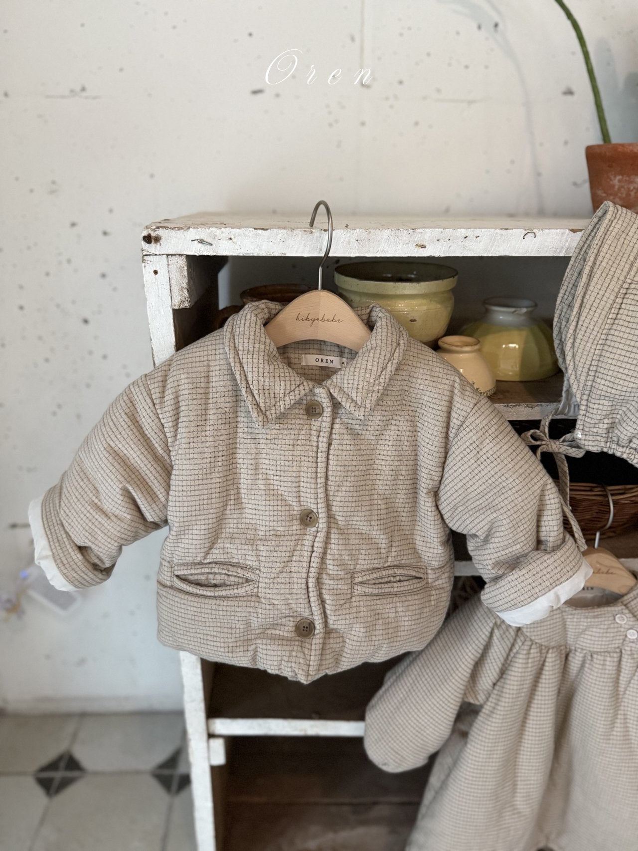 ［OREN］Baguette check padding jumper (3oz)