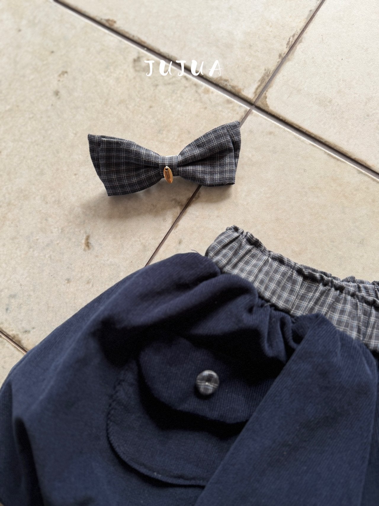 ［jujua］Pocket check balloon pants