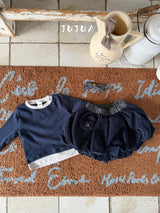 ［jujua］Pocket check balloon pants