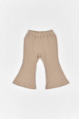 ［The beige］Ribbed Bootcut Pants