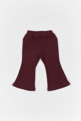 ［The beige］Ribbed Bootcut Pants
