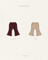 ［The beige］Ribbed Bootcut Pants