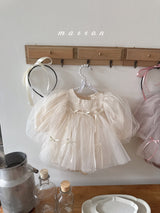 ［marron］Ribbon rompers