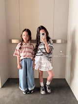 ［comma］Stripe collar tee