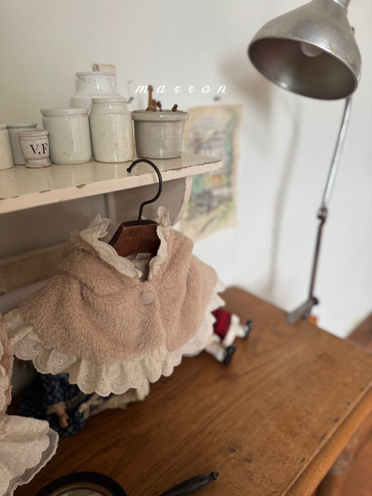 ［marron］Mini lace bear cape