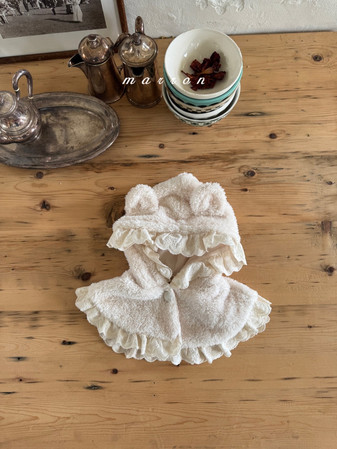 ［marron］Mini lace bear cape
