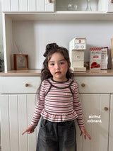 ［second moment］Barbie stripe frill tops