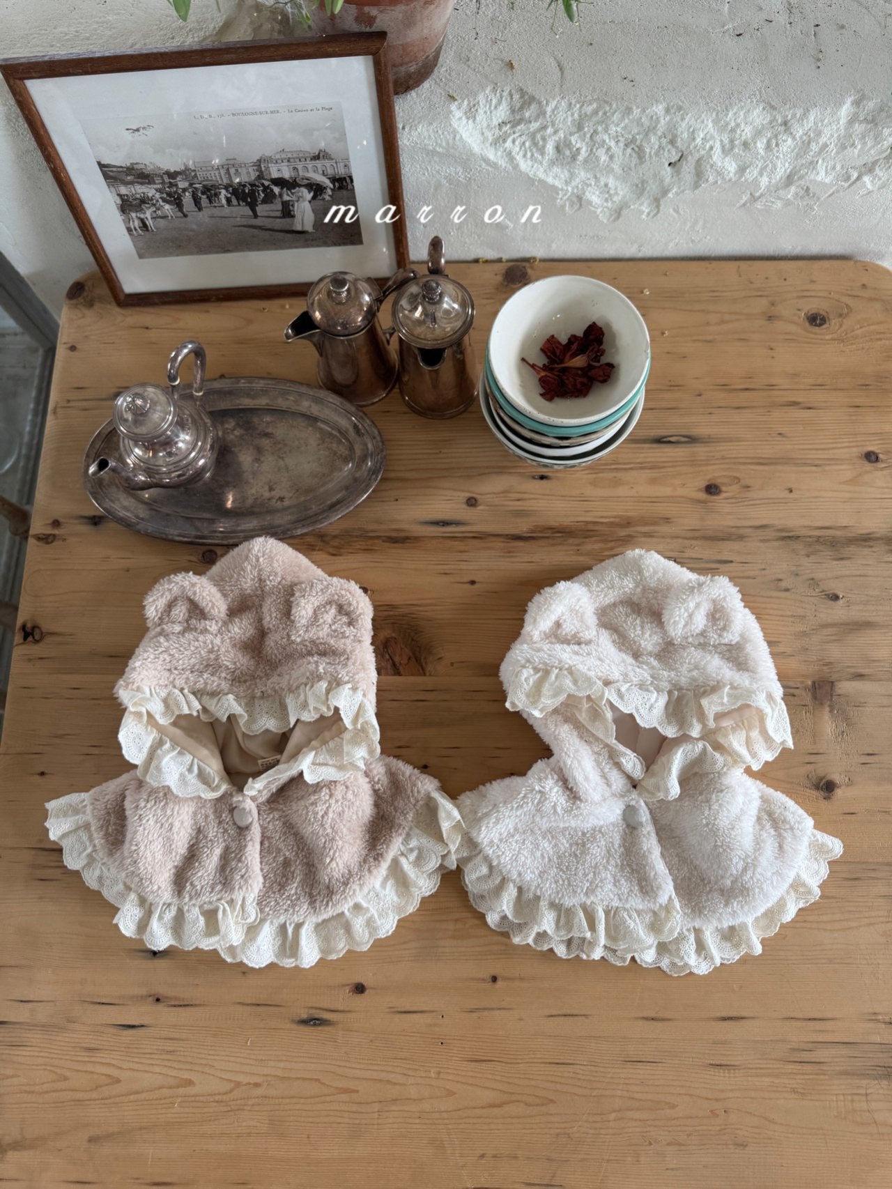 ［marron］Mini lace bear cape