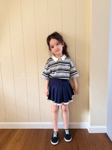 ［comma］Stripe collar tee