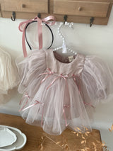 ［marron］Ribbon rompers