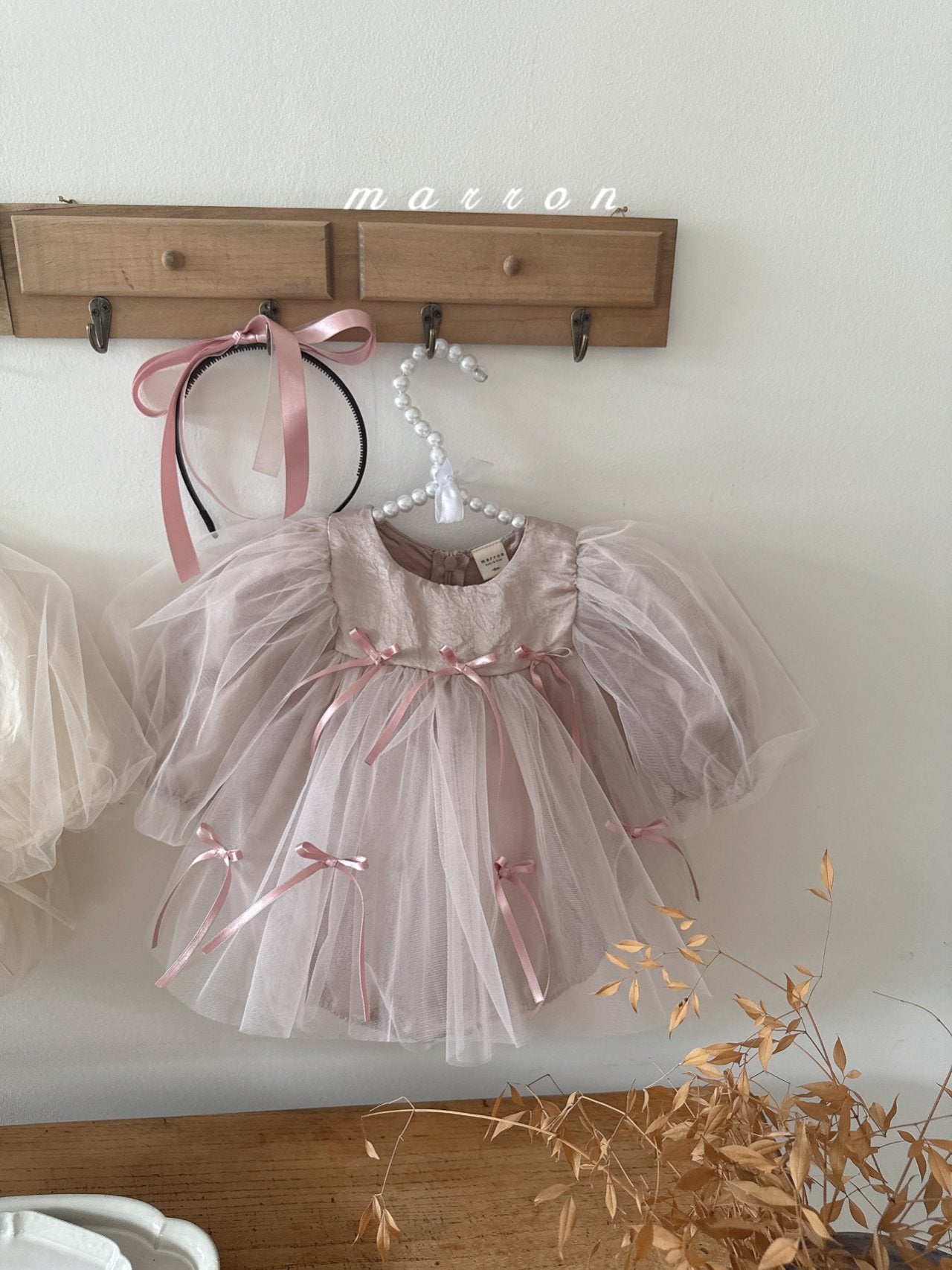 ［marron］Ribbon rompers