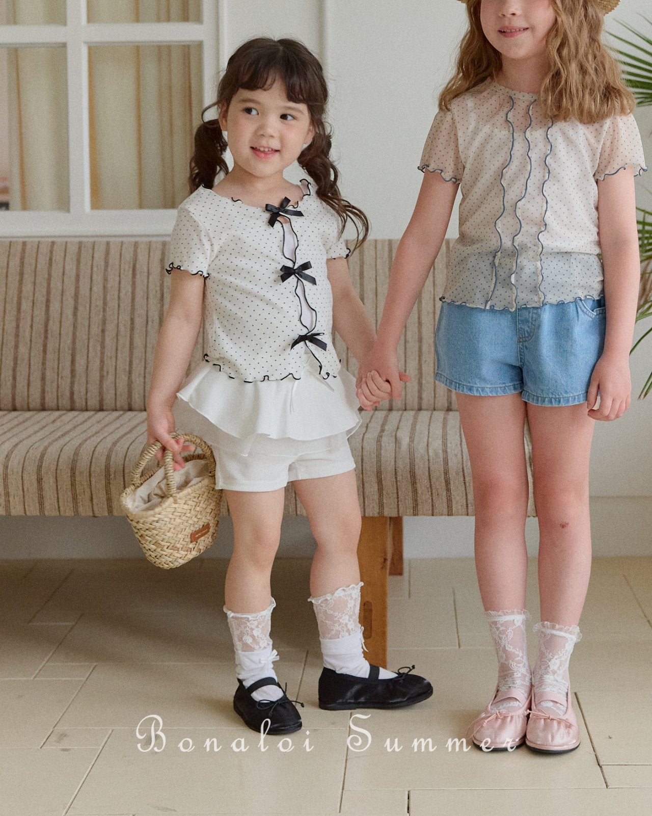 ［Bonaloi］2 way ribbon tee