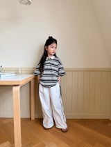 ［comma］Stripe collar tee