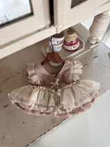 ［marron］Flanc fur lace vest